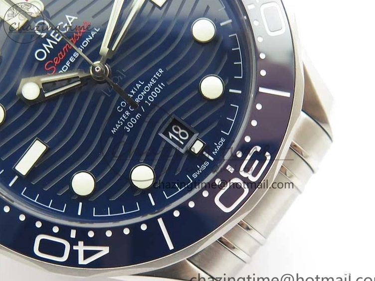 0115 Seamaster Diver 300M ORF 1:1 Best Edition Blue Ceramic Blue Dial on SS Bracelet A Breathable 7869